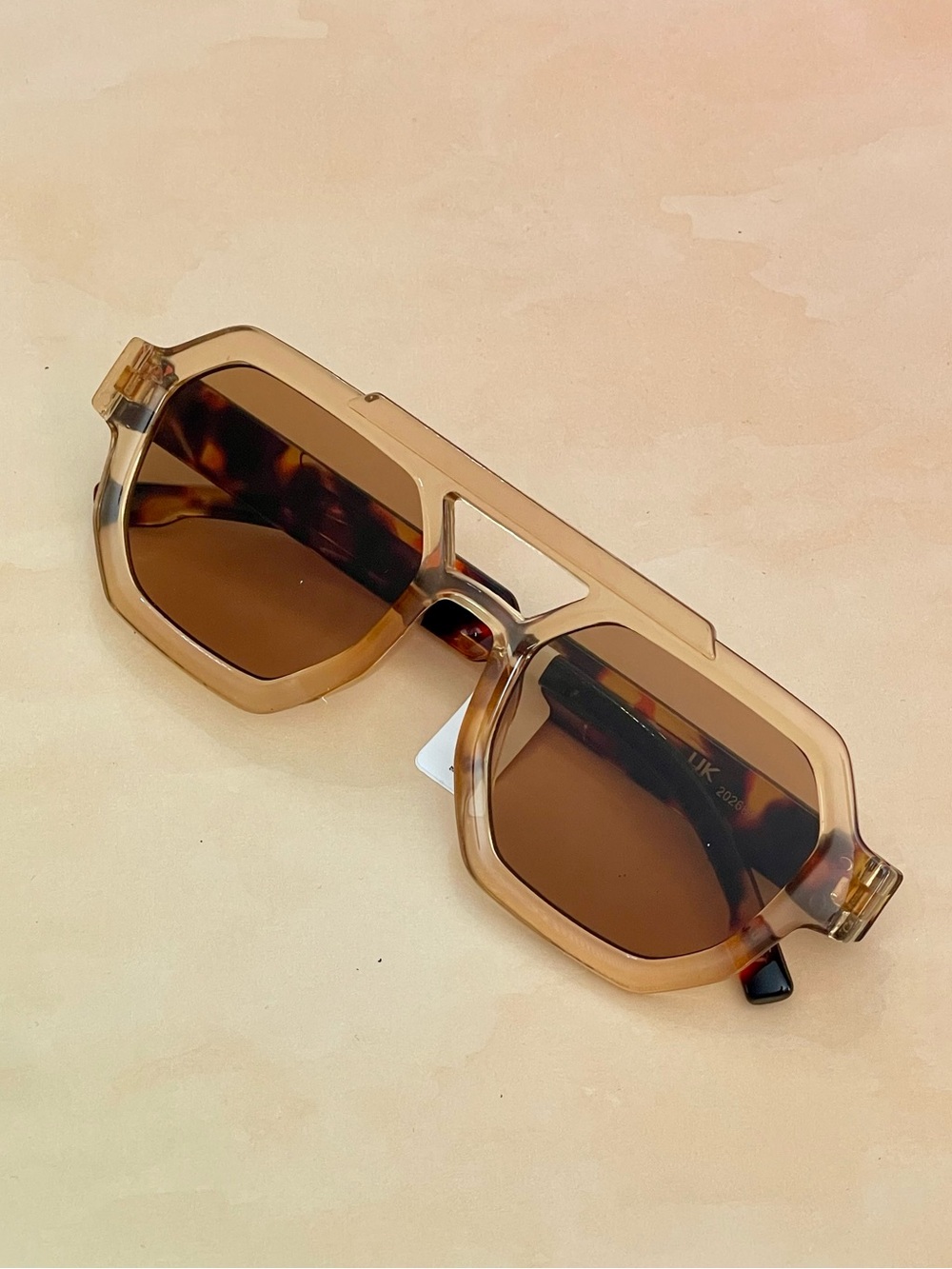Anthropologie Oversized Square Aviator Sunglasses in Amber Tortoise - Brown Leny
